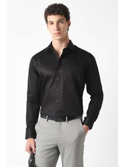 Van Heusen - Black Solid Regular Fit Shirt