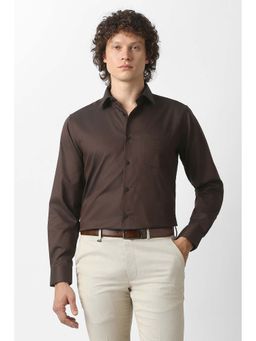 Van Heusen - Brown Textured Regular Fit Shirt