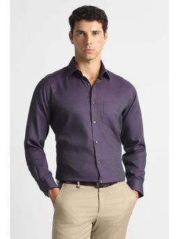 Van Heusen - Purple Textured Regular Fit Shirt