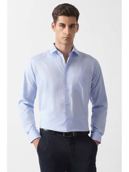 Van Heusen - Blue Textured Regular Fit Shirt