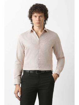 Van Heusen - Beige Textured Regular Fit Shirt