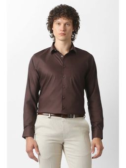 Van Heusen - Brown Solid Regular Fit Shirt