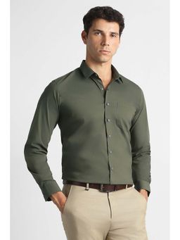 Van Heusen - Olive Solid Regular Fit Shirt
