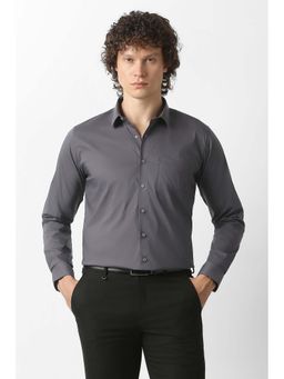 Van Heusen - Grey Solid Regular Fit Shirt