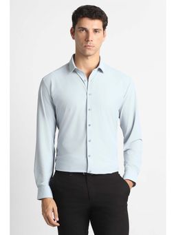 Van Heusen - Blue Textured Regular Fit Shirt