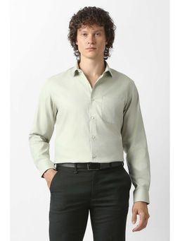 Van Heusen - Green Textured Regular Fit Shirt