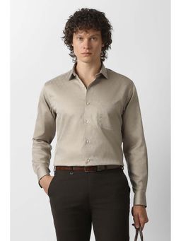 Van Heusen - Beige Textured Regular Fit Shirt