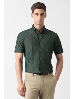 Van Heusen - Green Textured Regular Fit Shirt