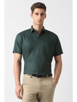 Van Heusen - Green Solid Regular Fit Shirt