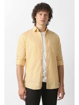 Van Heusen - Yellow Textured Regular Fit Shirt