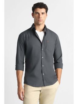 Van Heusen - Grey Solid Regular Fit Shirt