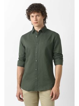 Van Heusen - Green Solid Regular Fit Shirt