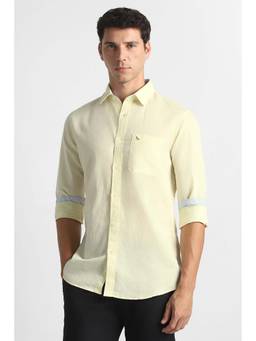 Van Heusen - Yellow Solid Regular Fit Shirt