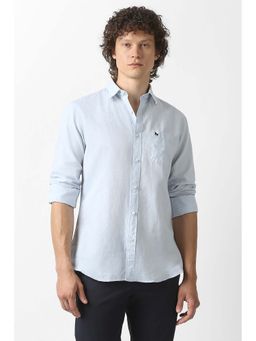 Van Heusen - Blue Solid Regular Fit Shirt