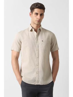Van Heusen - Beige Textured Regular Fit Shirt