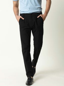 Rare Rabbit - Travel-22 Black Casual Trousers