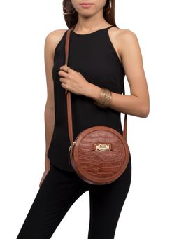 Hidesign - Selena 03 Womens Textured Crossbody Bag - Brown (L)