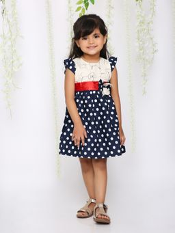 KID1 - Polka Dot Dress-white
