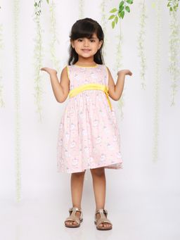 KID1 - Elli Bow Party Dress-peach