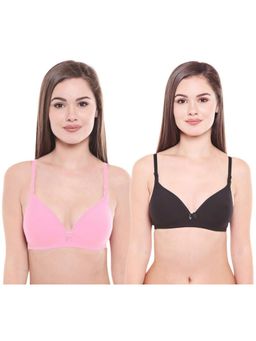 Bodycare - Pack Of 2 Lightly Padded T-Shirt Bra - Multi Color
