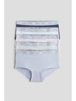 H&M - Girls Multi-Color 5-Pack Cotton Hipster Briefs