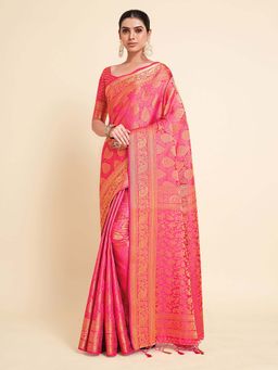 Mimosa - Women'S Kanjivaram Art Silk Saree With Unstiched Blouse