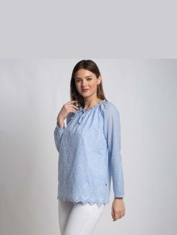 Mukul - Blue Statement Bloom Top