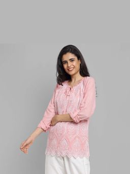 Mukul - Pink Statement Bloom Top