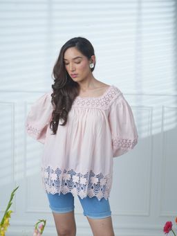 Mukul - Pink The Gala Lace Top