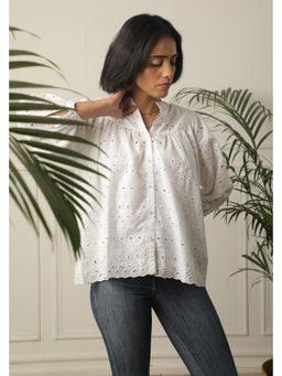 Mukul - White The Schiffli Cutwork Top