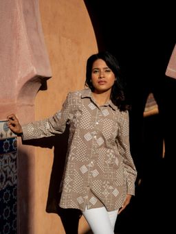 Mukul - Olive Nandini Embroidered Shirt