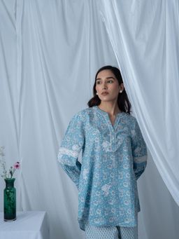 Mukul - Blue The Indi-Print Top