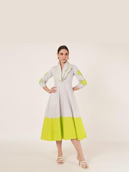 KALALOOM - Multicolour Double Collar Dress