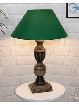 Homesake - Black French Trophy Table Lamp Green Shade