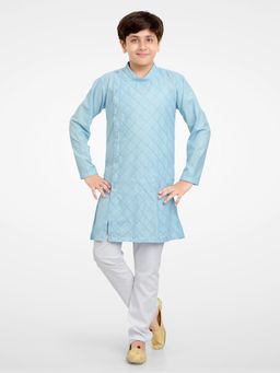 Jeetethnics - Boys Blue Kurta Pyjama (Set of 2)