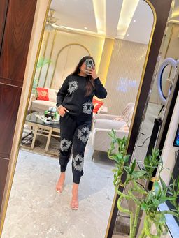 Loveable Creations By Muskan - Women Luxury Star Cotton Co-Ord Set