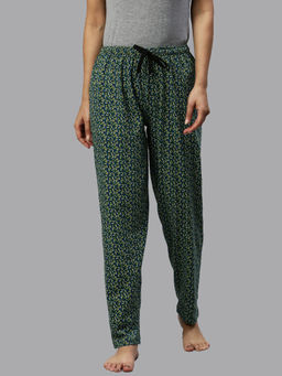 Kryptic - Green Printed Pyjama for Women