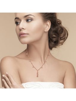 Silberry - 925 Sterling Silver Rose Gold Love Letter Necklace For Womens And Girls