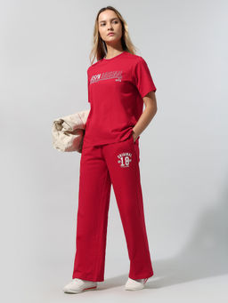 U.S. POLO ASSN. - Women Red Relaxed Fit Co-Ord Set