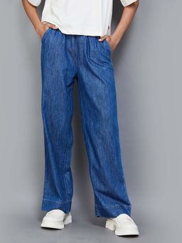 Xpose - Blue Cotton Denim Trouser