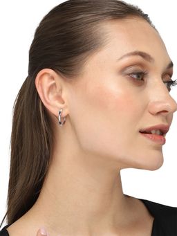 Yellow Chimes - Blue Contemporary Hoop Earrings