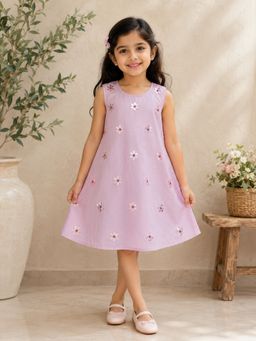 Shopbloom - Girls Lavender Petal Sequined Dress