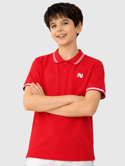 Purple United Kids - Boys Red Polo Neck T-shirt