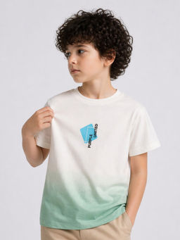 Purple United Kids - Boys White-Green Ombre T-shirt