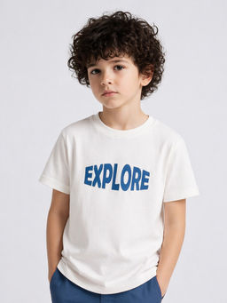 Purple United Kids - Boys White Typography T-shirt