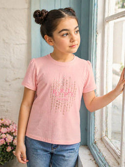 Purple United Kids - Girls Pink Sequined T-shirt