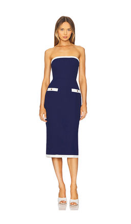 Amanda Uprichard - Strapless Martini Midi in Navy
