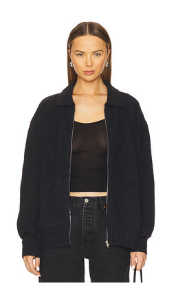 Aya Muse - Knit Zip Up Jacket With Collar
