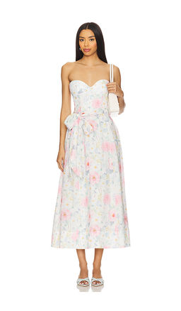 Bardot - Floral Printed Tie Midi Dress