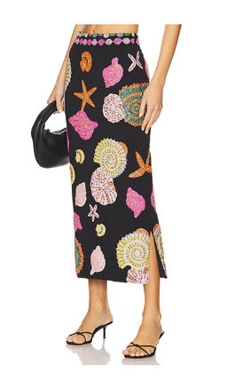 Oceanus - New York Hand Embellished Midi Skirt